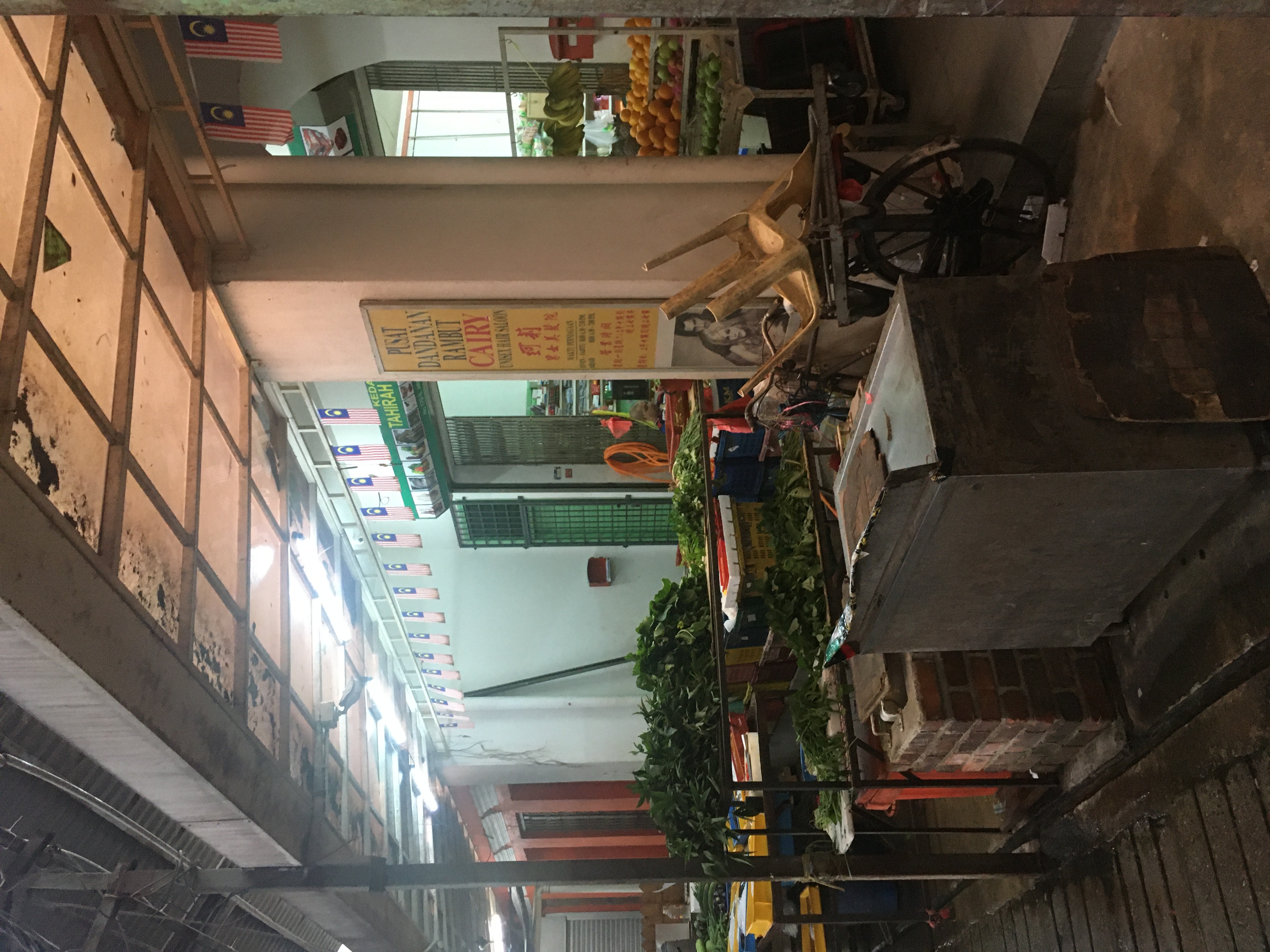 Stall with flags and altar supplies