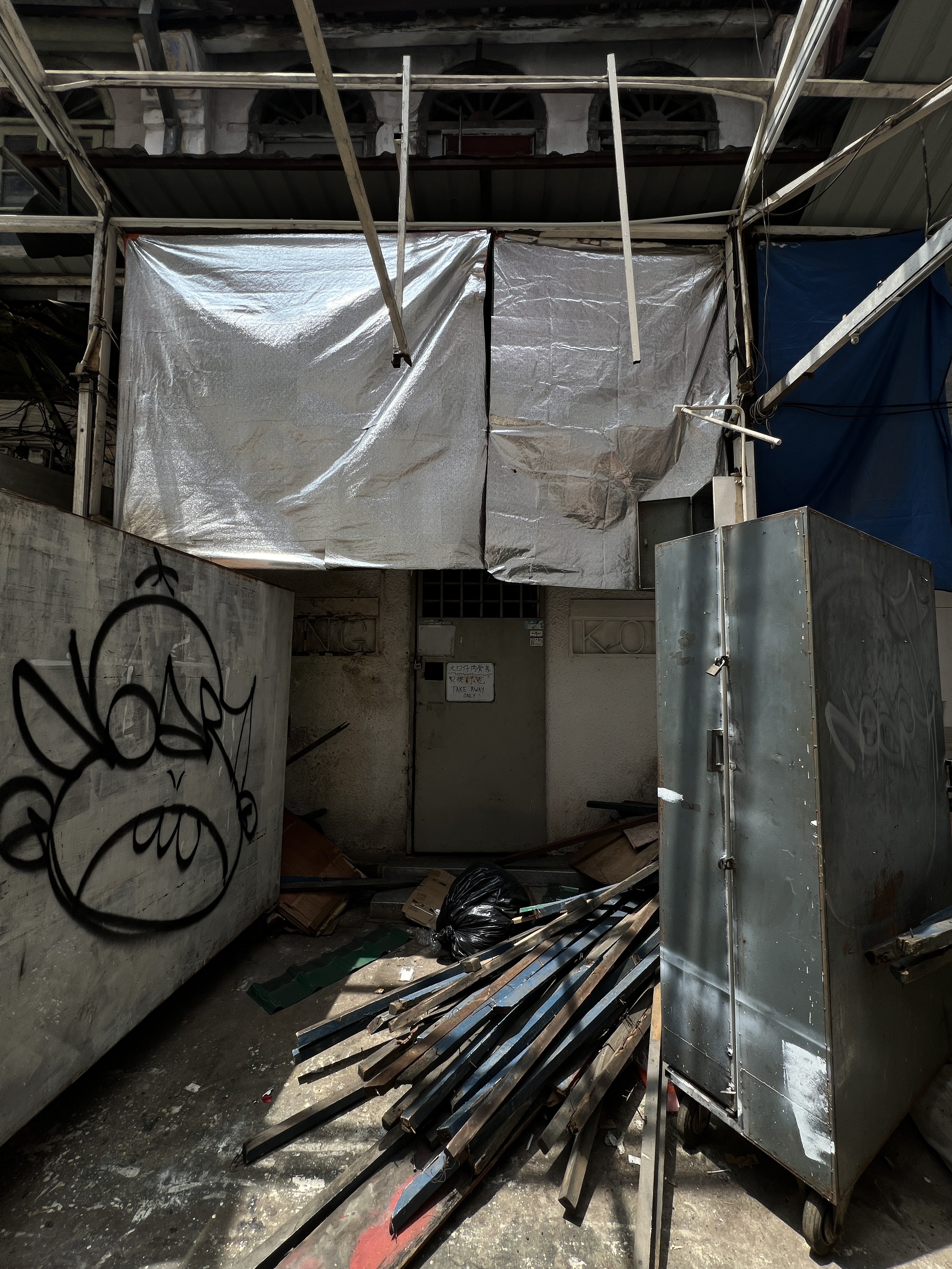 Covered market lane view